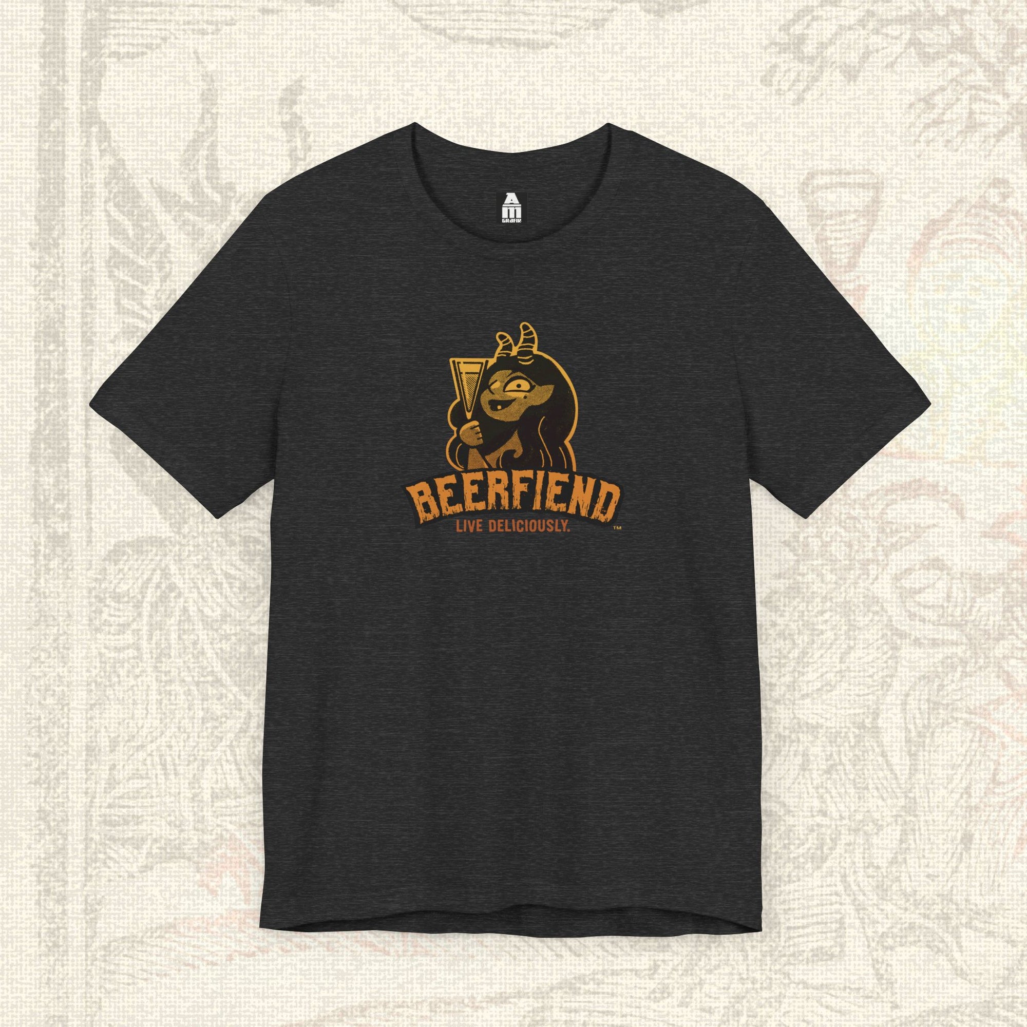 “Live Deliciously” Gold Demoness T-Shirt | Beerfiend  Graphic Tee