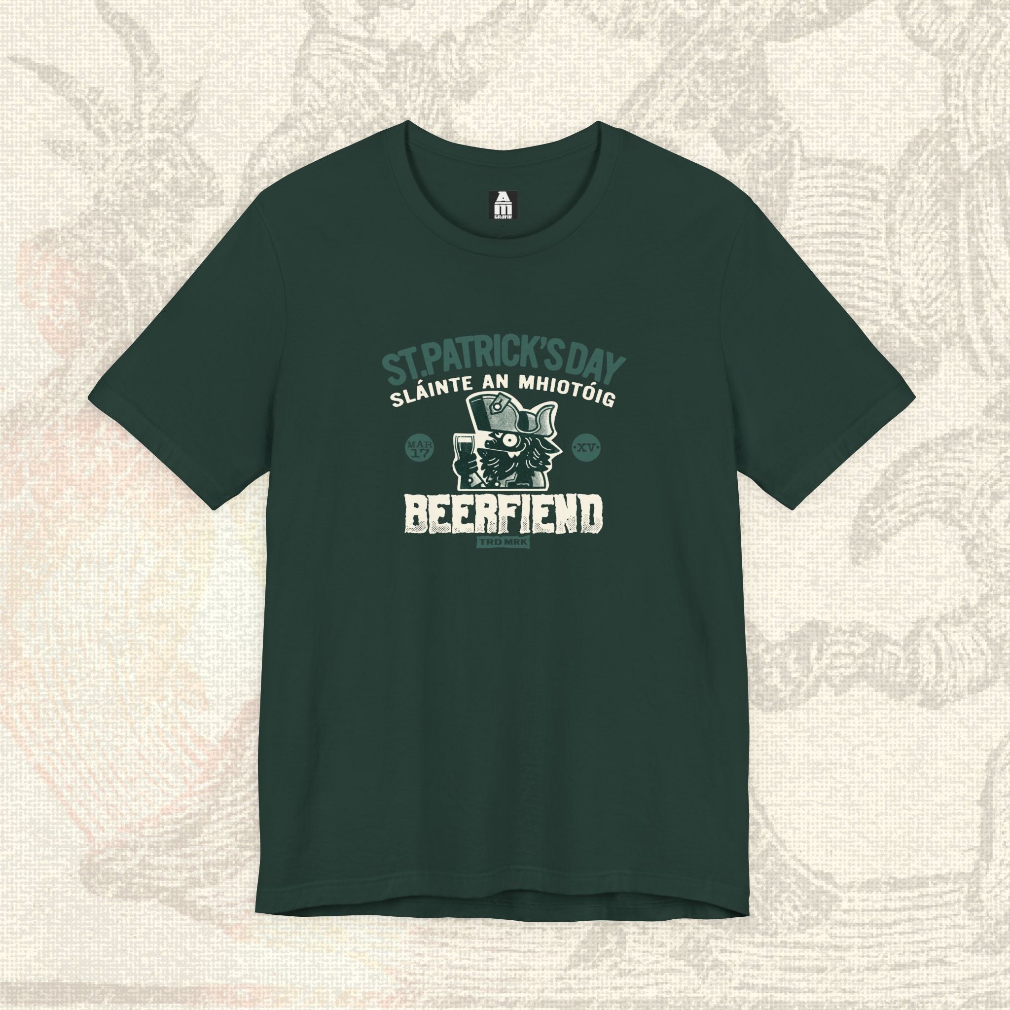 St.Patricks Day Slainte Beerfiend t-shirt | Irish craft brewery style tee