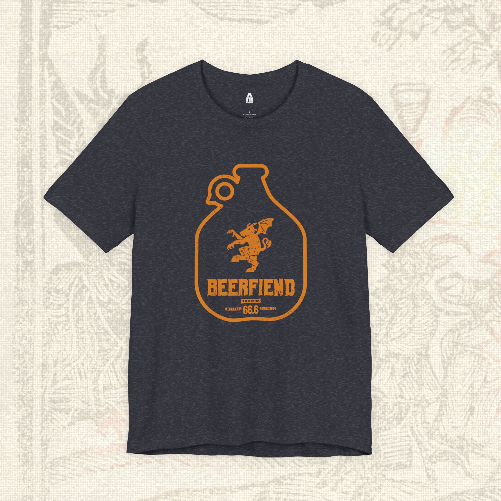 Beerfiend “Growler Series – Orange Hoofed Fiend” Tee | 66.6 fl oz of Chaos