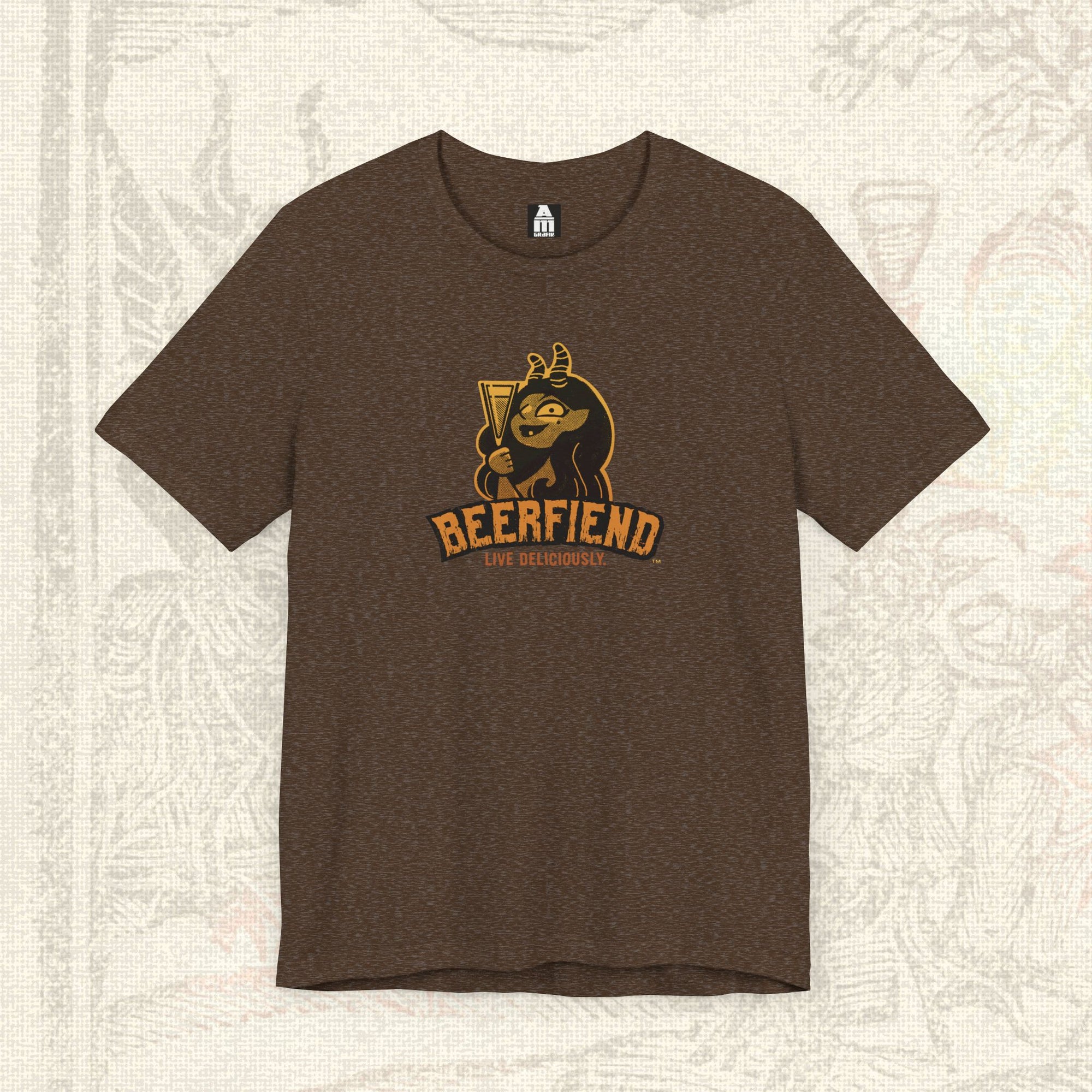 “Live Deliciously” Gold Demoness T-Shirt | Beerfiend  Graphic Tee