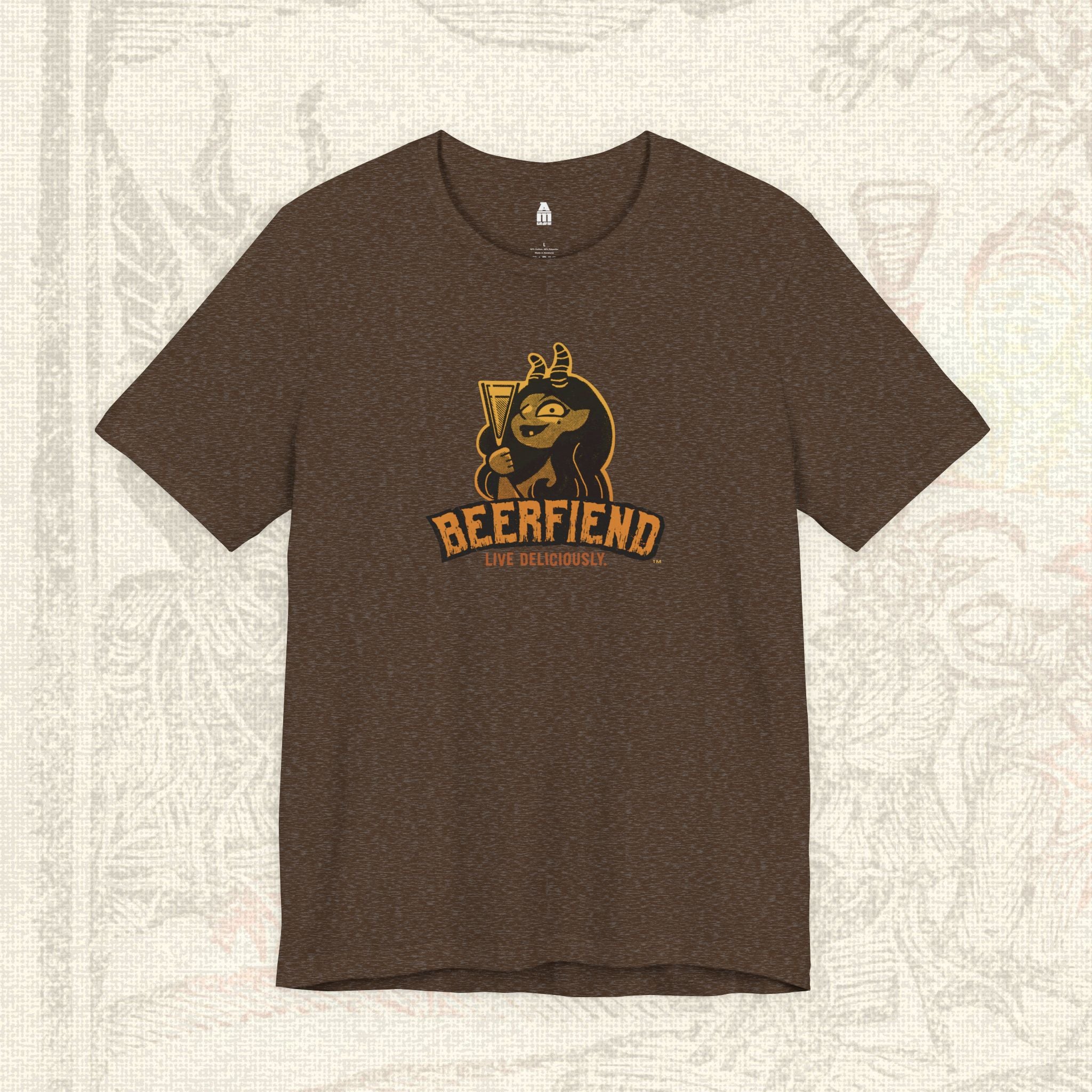 “Live Deliciously” Gold Demoness T-Shirt | Beerfiend  Graphic Tee