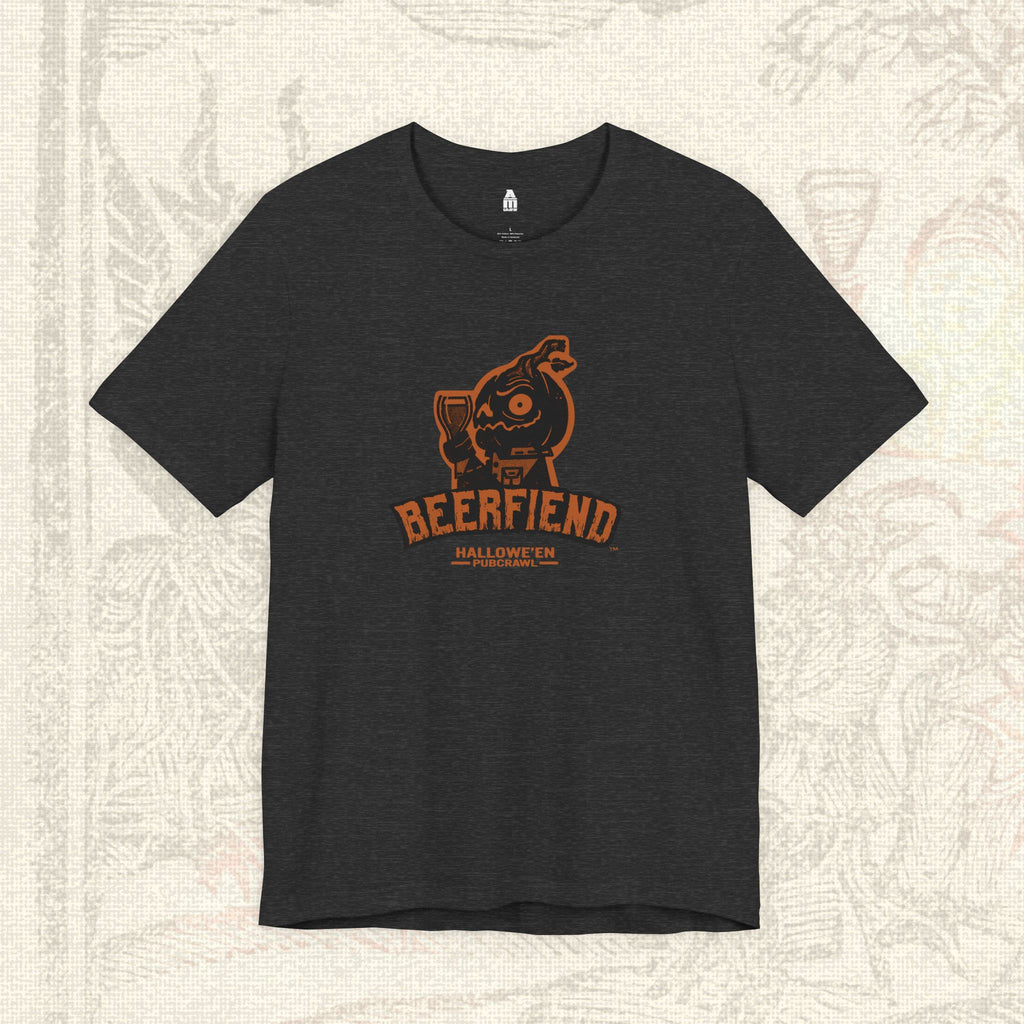 Beerfiend Orange Jack'O'Lantern Tee | Halloween Pub Crawl Shirt