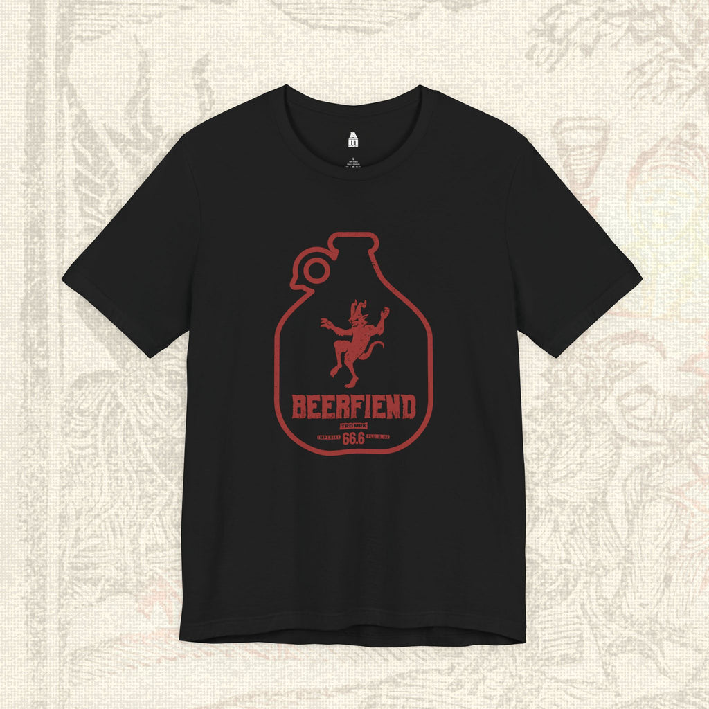 Beerfiend "Growler Series - Red Horned Fiend" Tee | 66.6 fl oz of Trouble T-Shirt