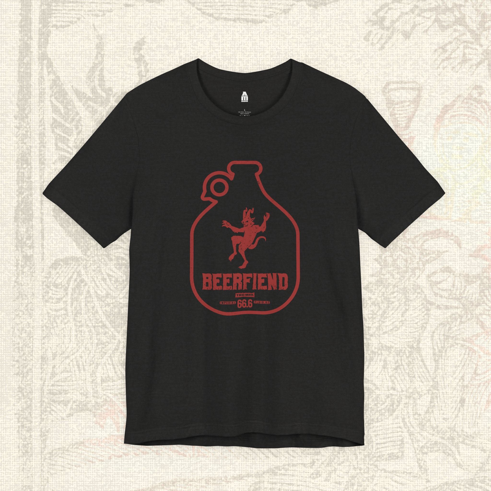 Beerfiend "Growler Series - Red Horned Fiend" Tee | 66.6 fl oz of Trouble T-Shirt