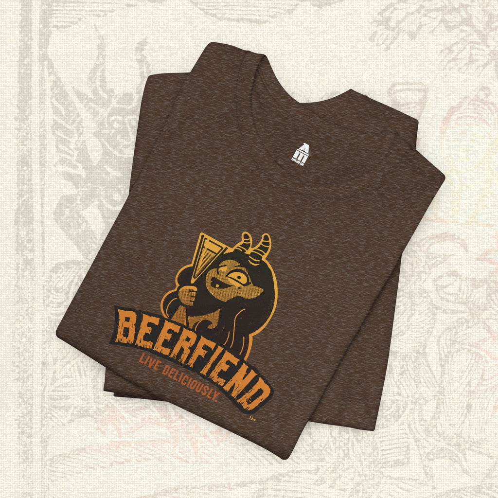 “Live Deliciously” Gold Demoness T-Shirt | Beerfiend  Graphic Tee