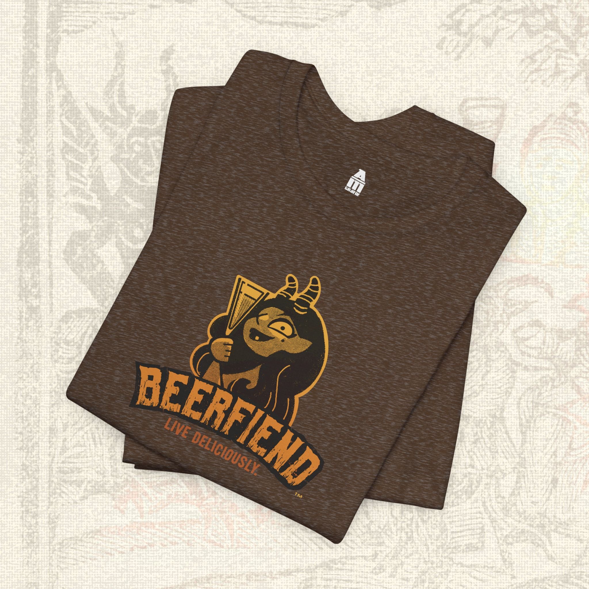 “Live Deliciously” Gold Demoness T-Shirt | Beerfiend  Graphic Tee