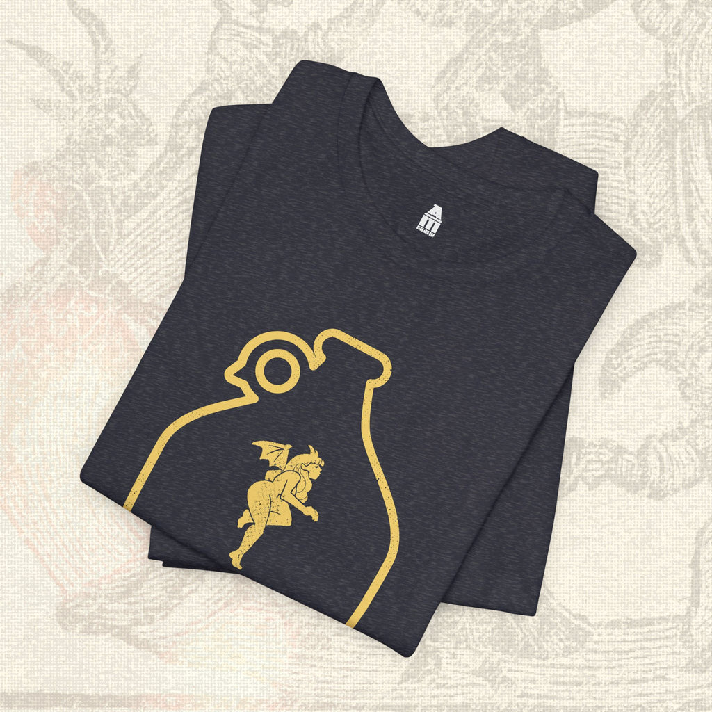 Beerfiend “Growler Series – Golden Winged Fiend” Tee | 66.6 fl oz of Mischief