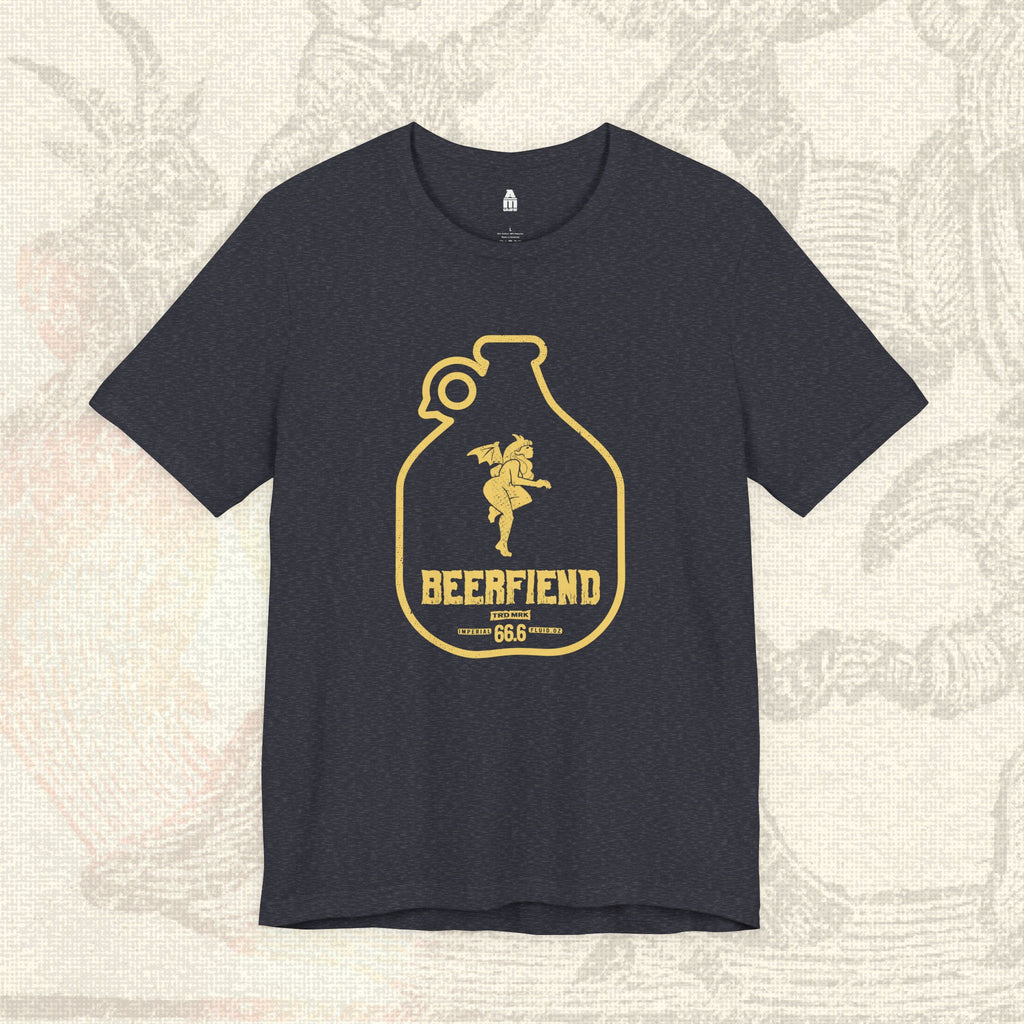 Beerfiend “Growler Series – Golden Winged Fiend” Tee | 66.6 fl oz of Mischief