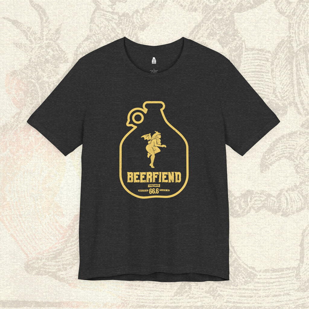 Beerfiend “Growler Series – Golden Winged Fiend” Tee | 66.6 fl oz of Mischief