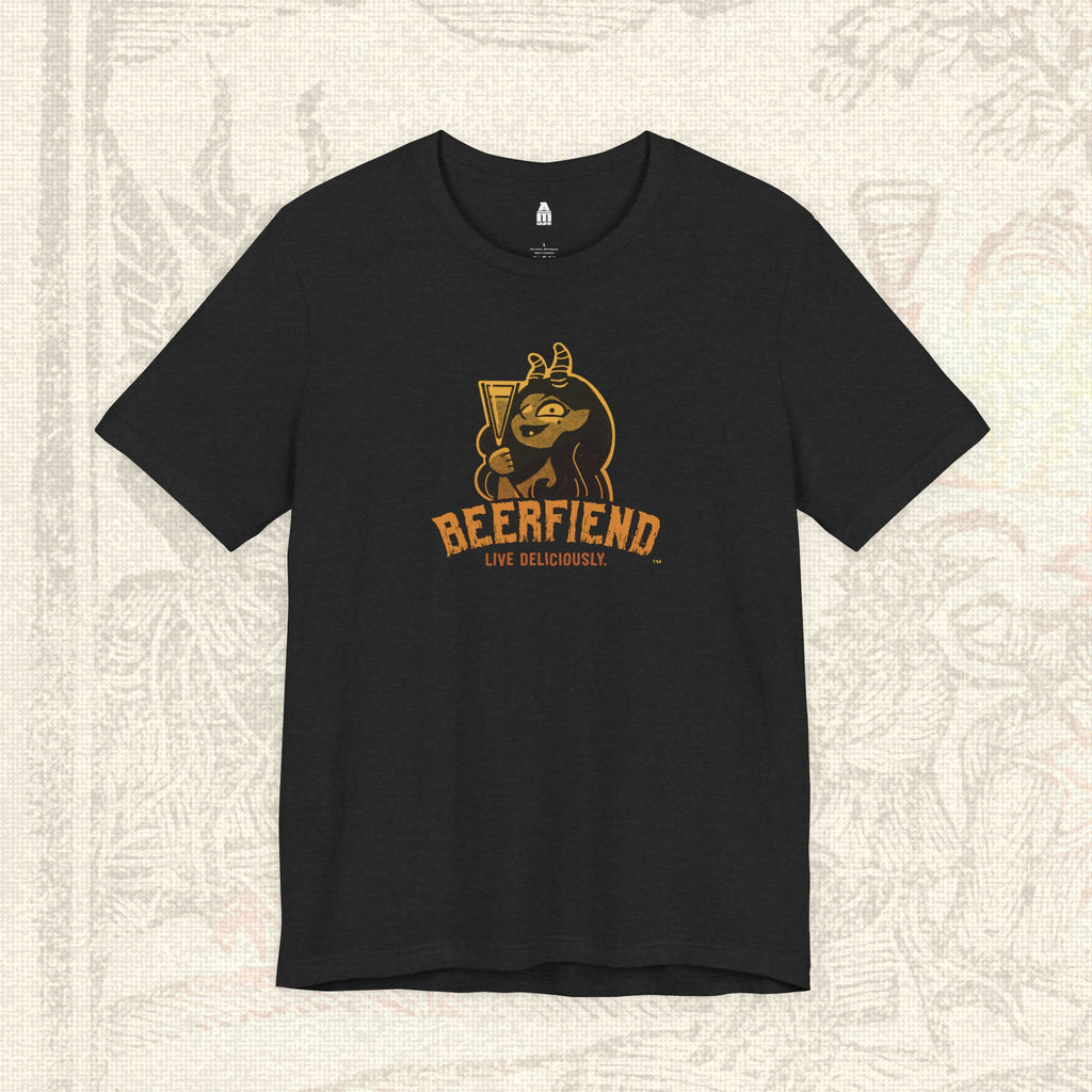 “Live Deliciously” Gold Demoness T-Shirt | Beerfiend  Graphic Tee
