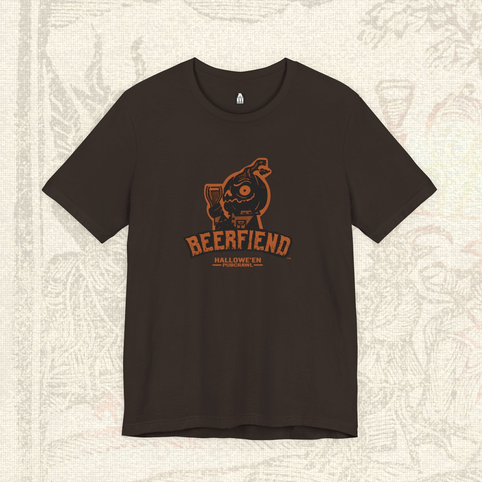 Beerfiend Orange Jack'O'Lantern Tee | Halloween Pub Crawl Shirt