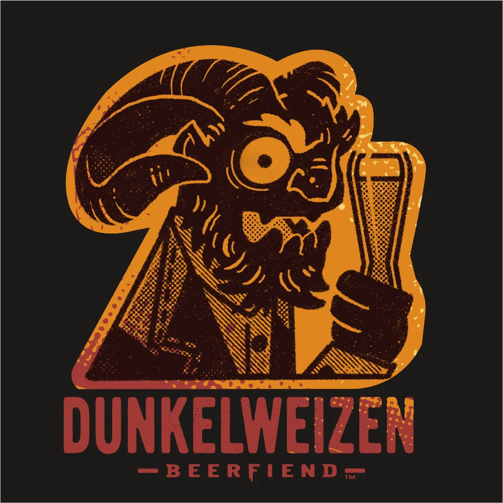 Dunkelweizen Beerfiend T-Shirt | Colour Retro beer tee