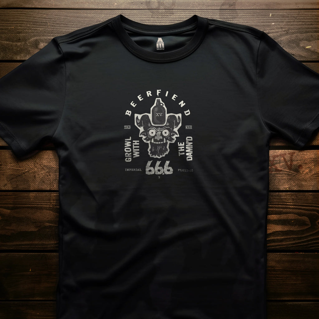 DEMON'S HEAD Beerfiend Tee- “66.6 Imperial oz” T-Shirt