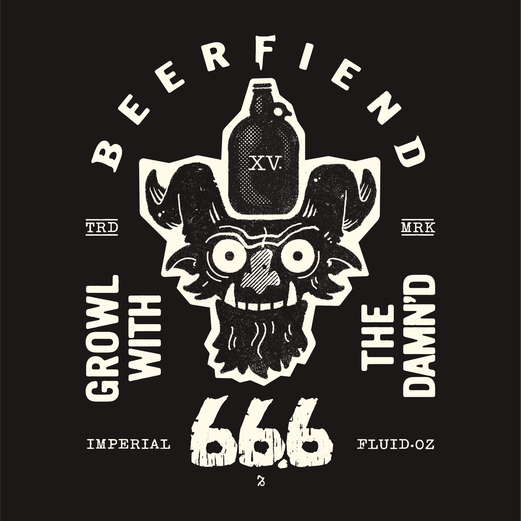 DEMON'S HEAD Beerfiend Tee- “66.6 Imperial oz” T-Shirt