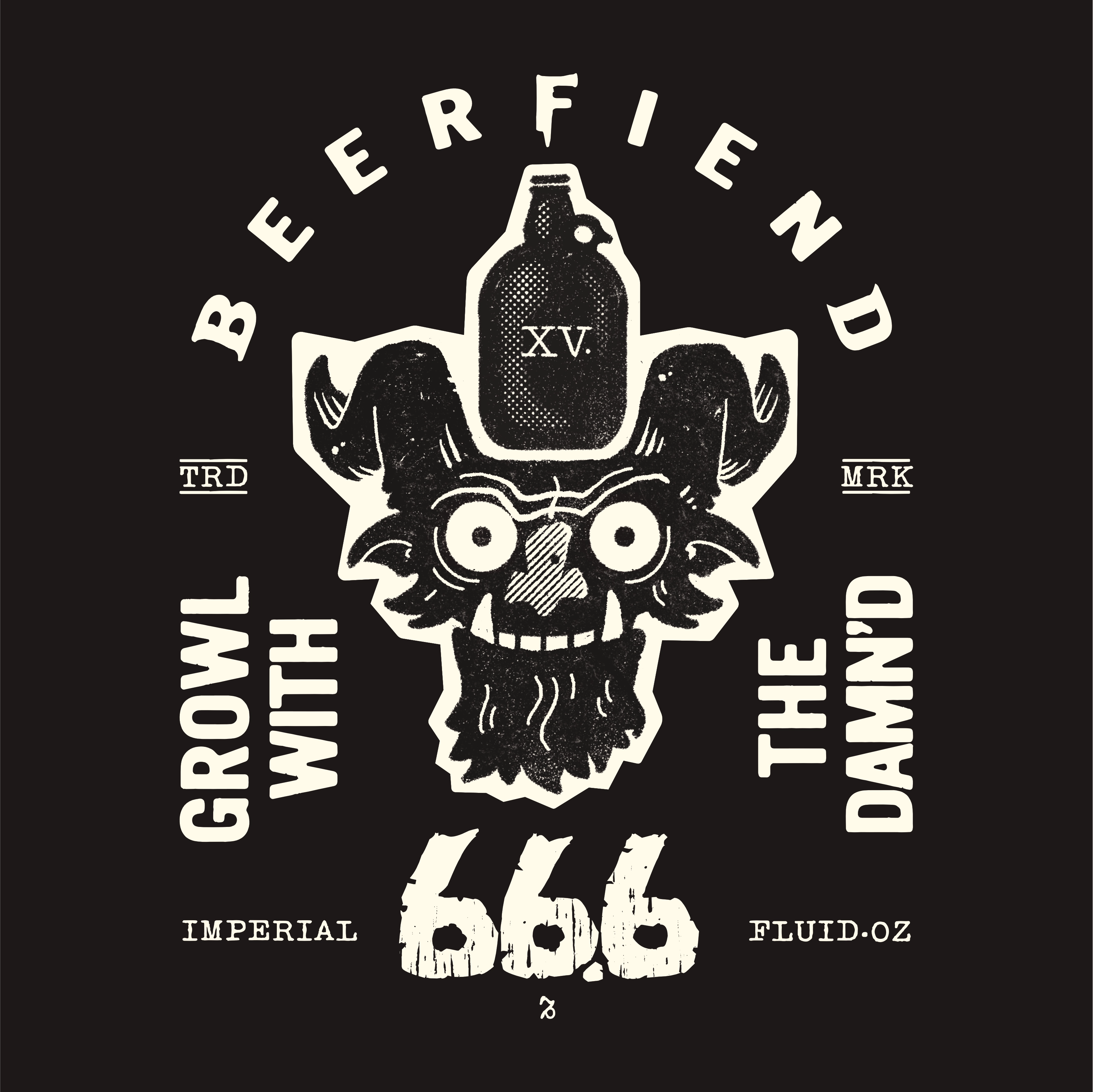 DEMON'S HEAD Beerfiend Tee- “66.6 Imperial oz” T-Shirt