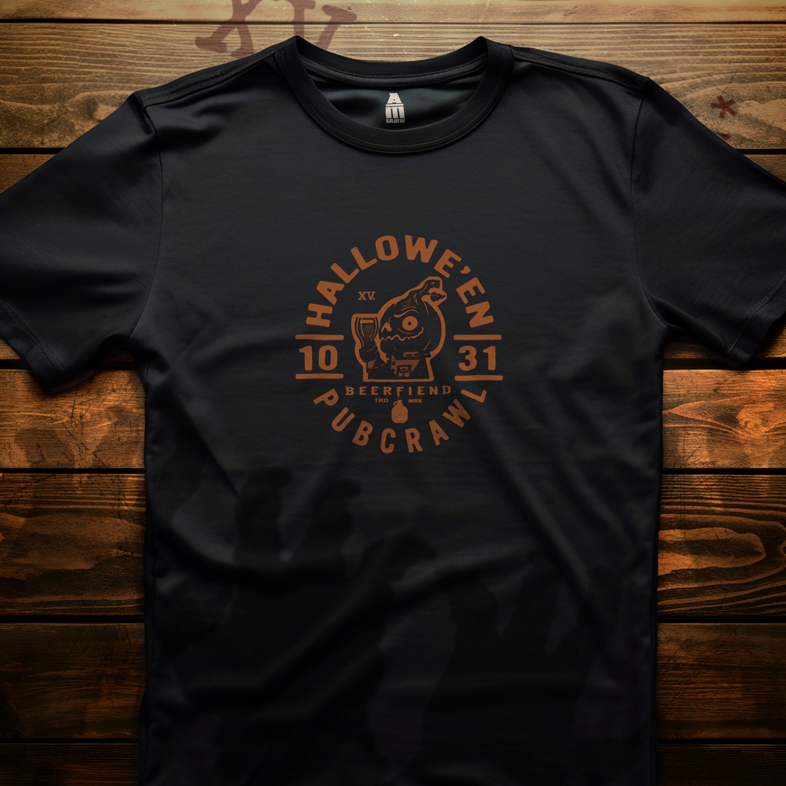 Halloween Pub crawl T-Shirt | Jack'O'Lantern Beerfiend graphic tee