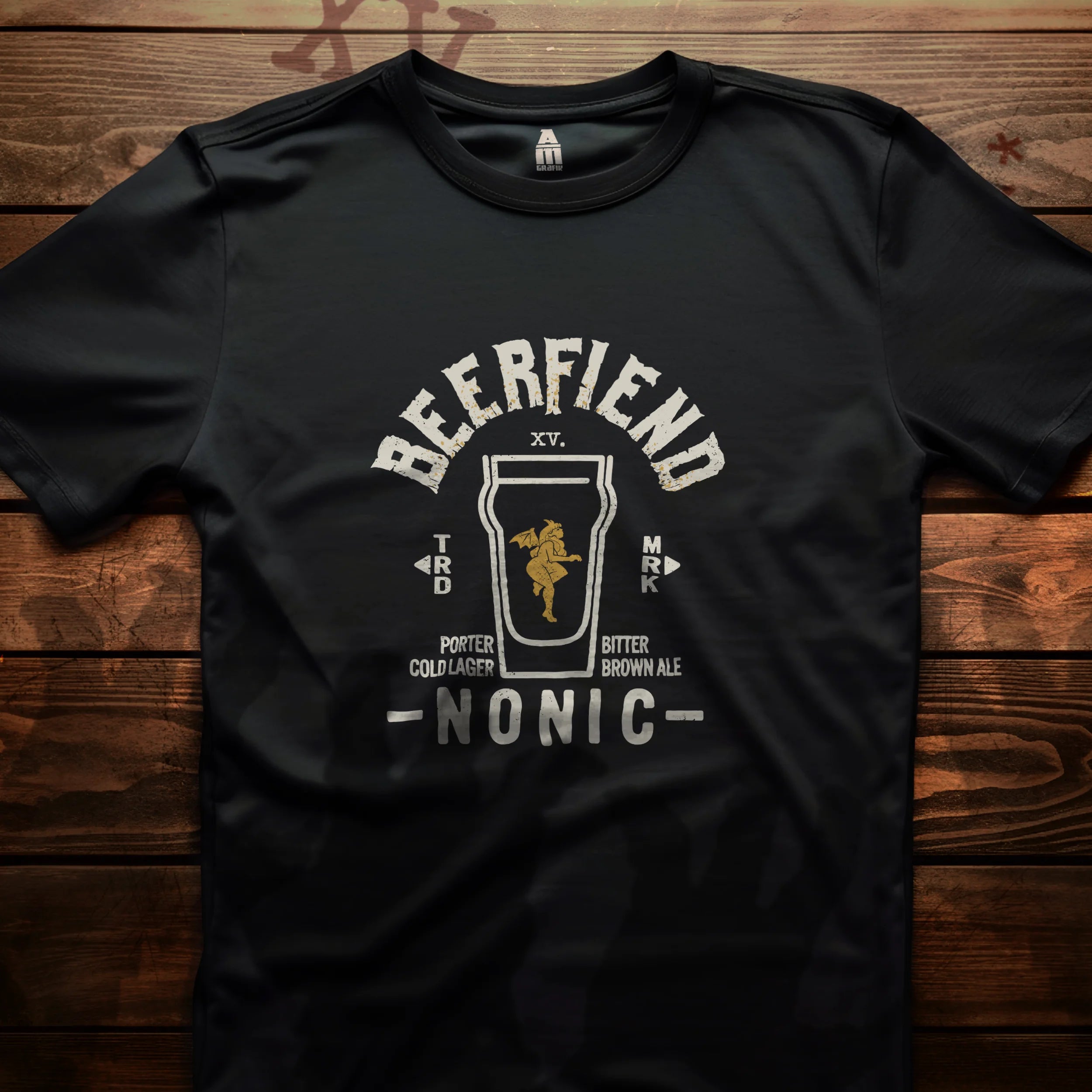 Beerfiend NONIC Pint Glass Tee | Classic UK Pub Style Beer Shirt