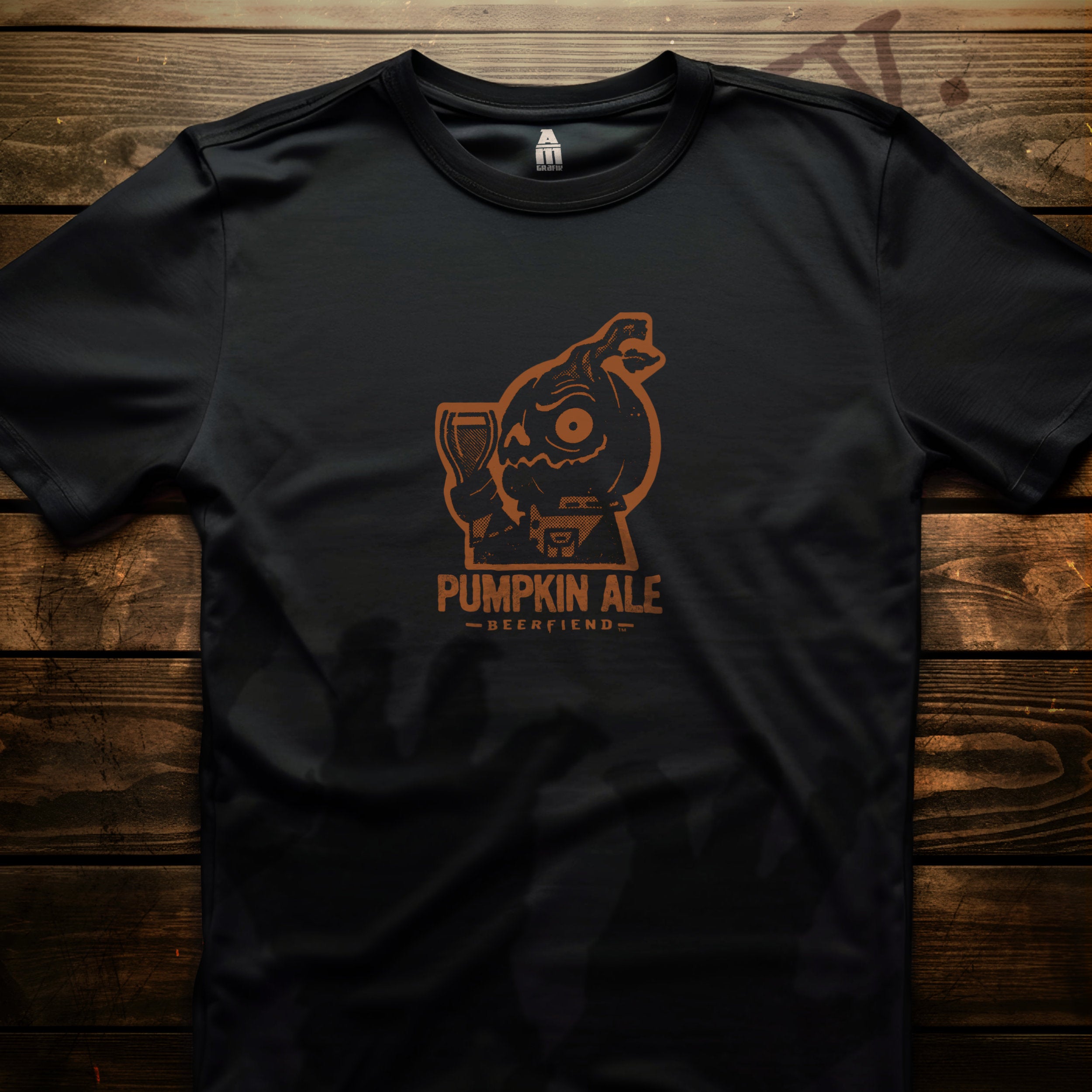 Pumpkin Ale Jack'O'Lantern Tee | Beerfiend Halloween themed graphic T-shirt