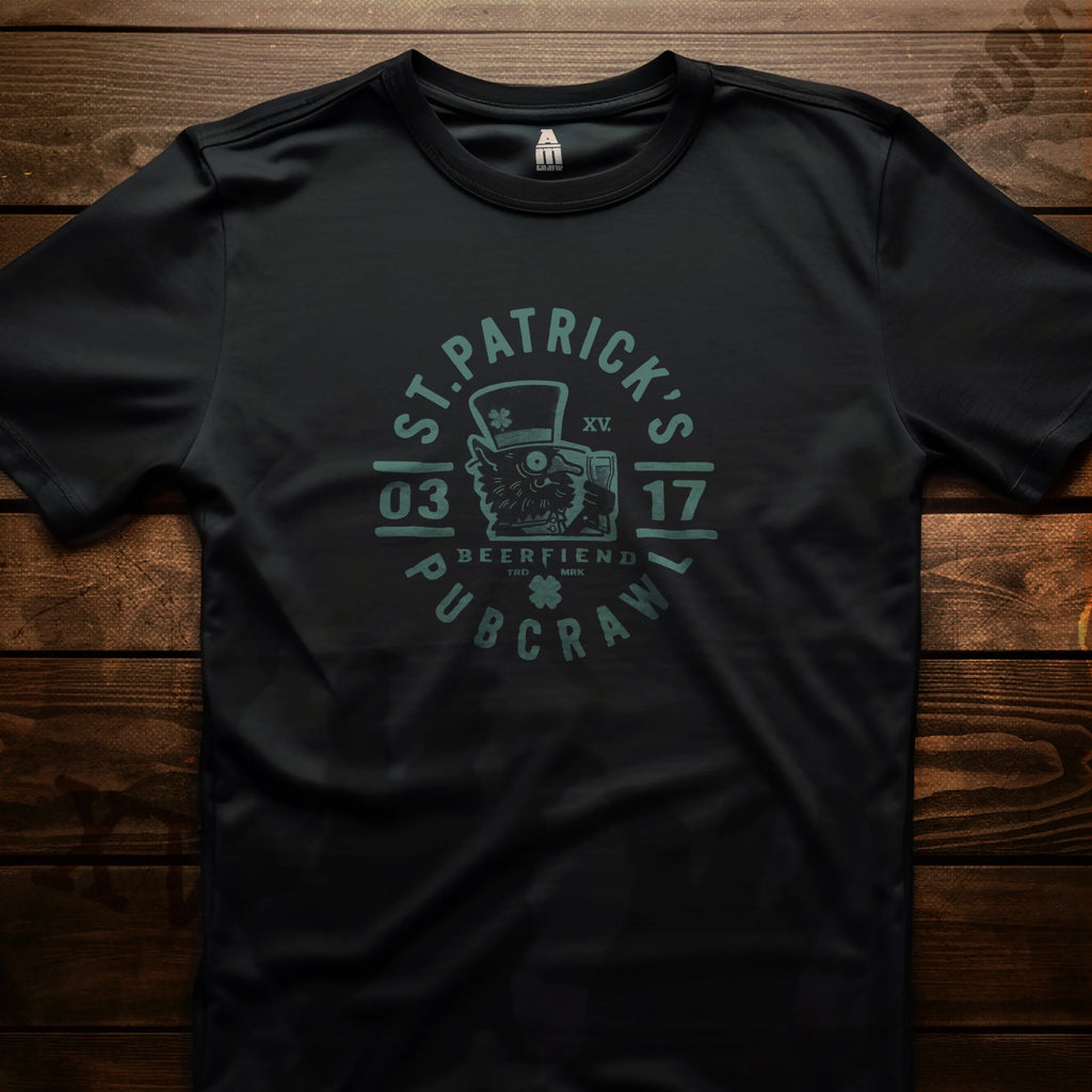 St.Patricks Day Pubcrawl Beerfiend t-shirt | Irish craft brewery style tee