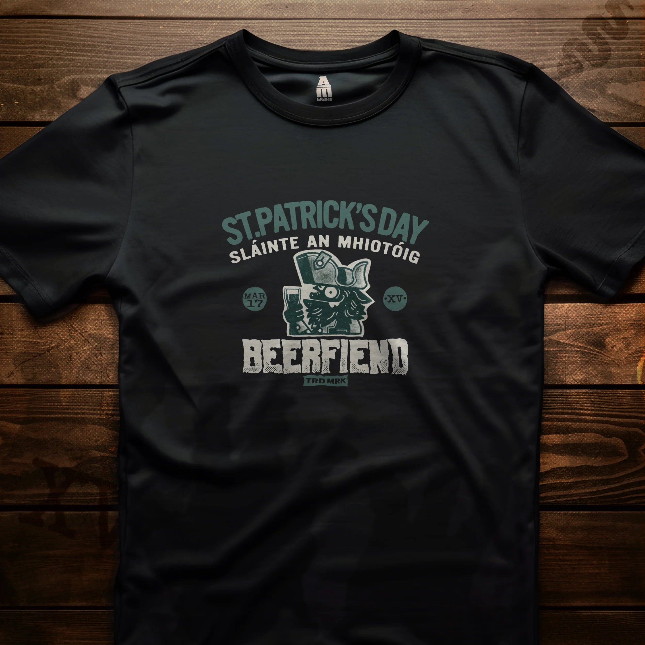 St.Patricks Day Slainte Beerfiend t-shirt | Irish craft brewery style tee
