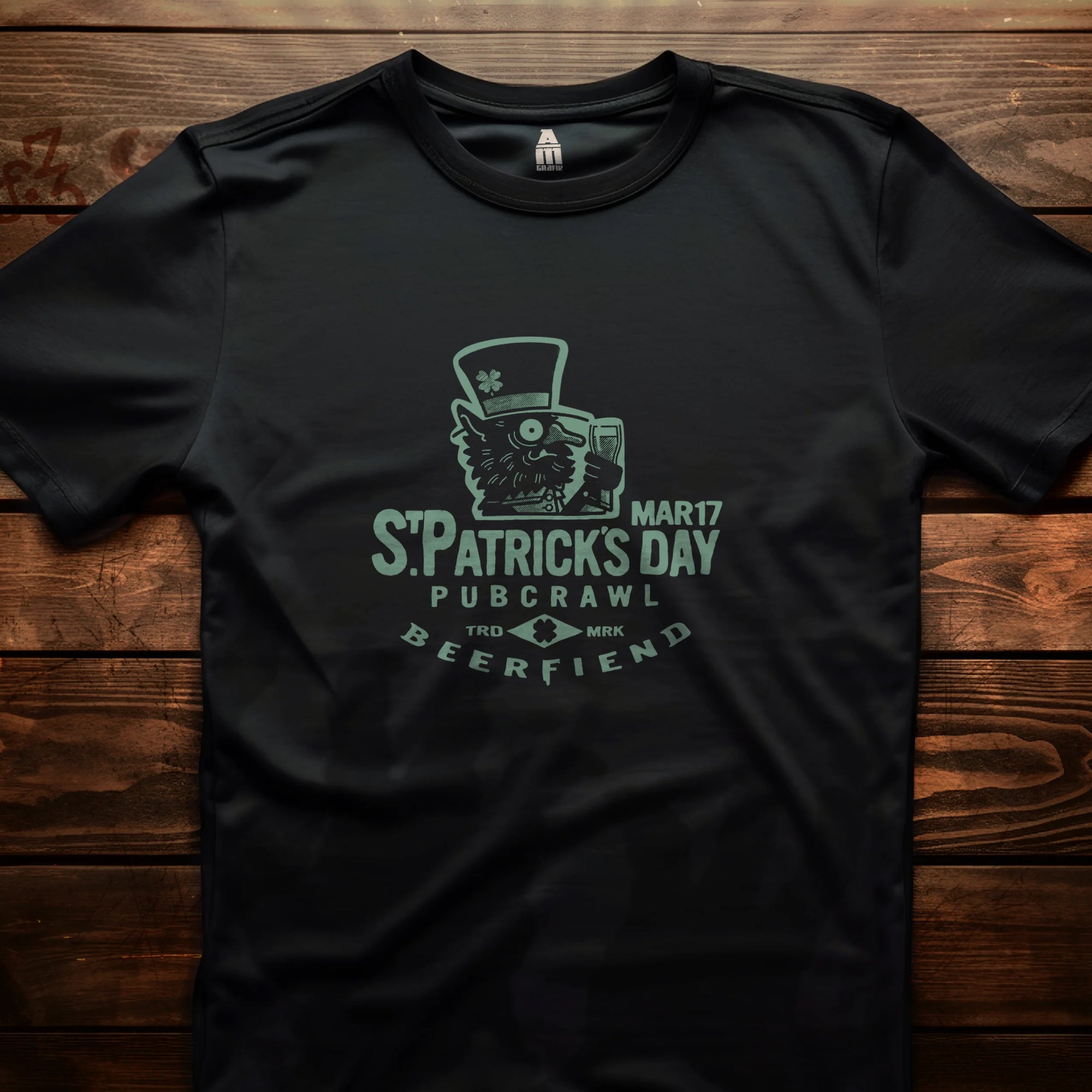 St.Patricks Day Pubcrawl Beerfiend t-shirt | Irish craft brewery style tee