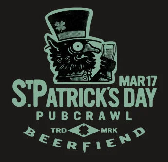 St.Patricks Day Pubcrawl Beerfiend t-shirt | Irish craft brewery style tee