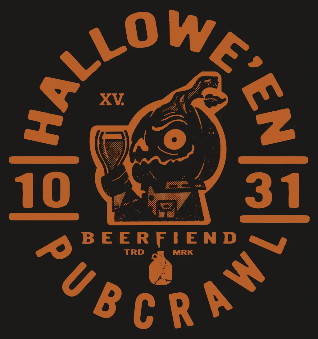 Halloween Pub crawl T-Shirt | Jack'O'Lantern Beerfiend graphic tee