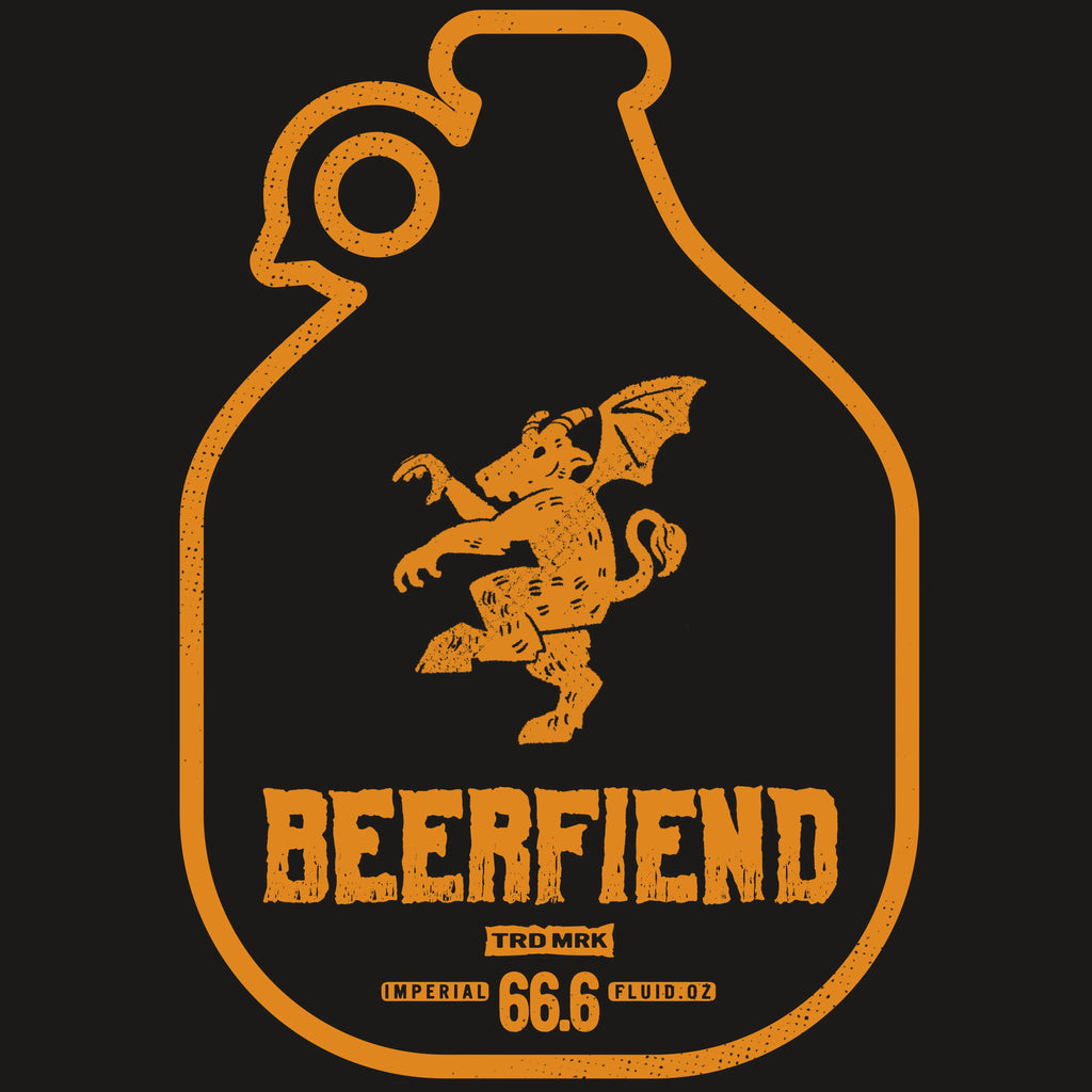 Beerfiend “Growler Series – Orange Hoofed Fiend” Tee | 66.6 fl oz of Chaos