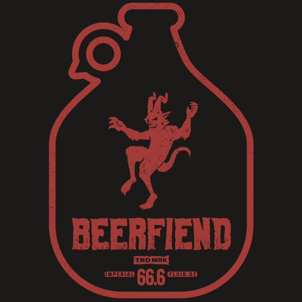 Beerfiend "Growler Series - Red Horned Fiend" Tee | 66.6 fl oz of Trouble T-Shirt