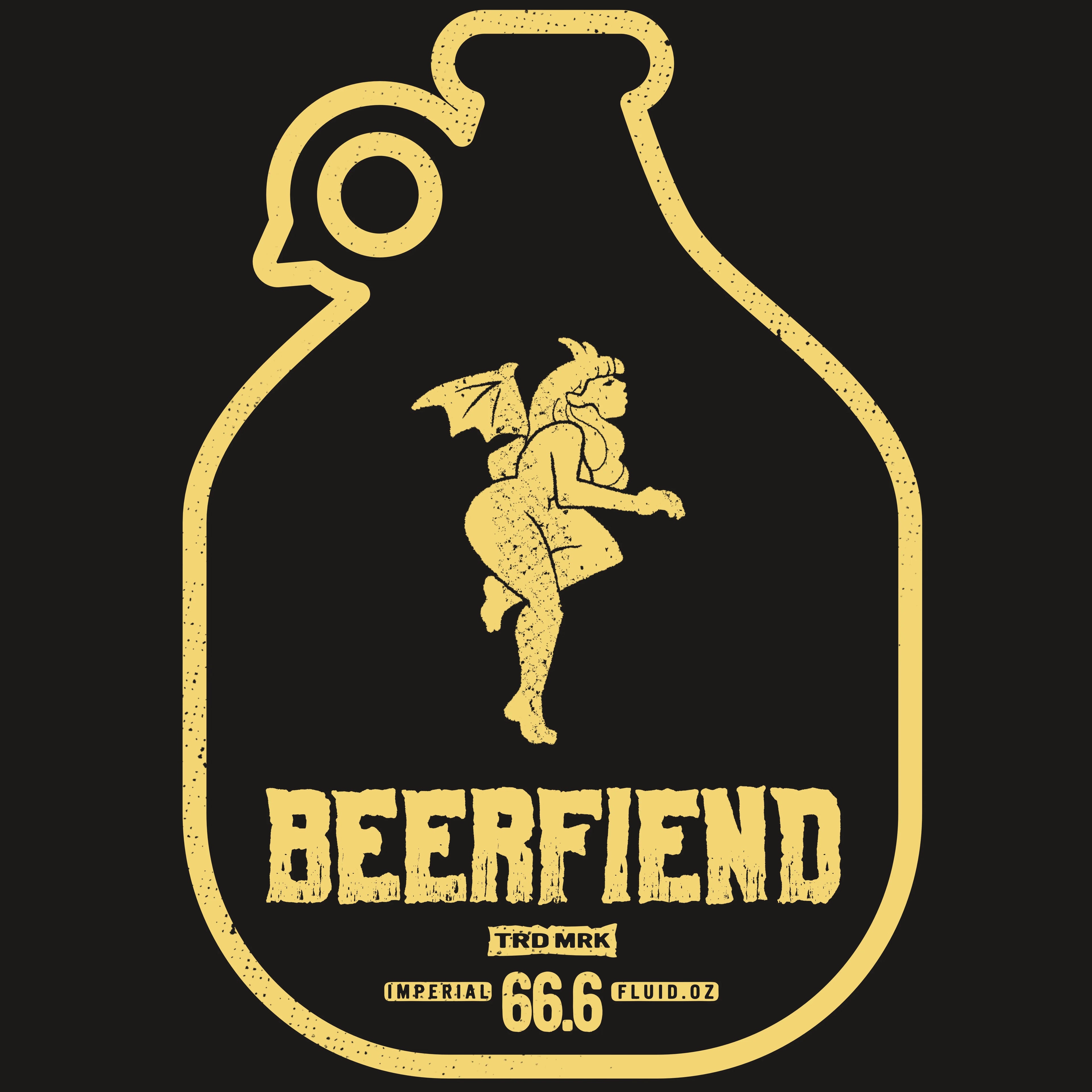 Beerfiend “Growler Series – Golden Winged Fiend” Tee | 66.6 fl oz of Mischief